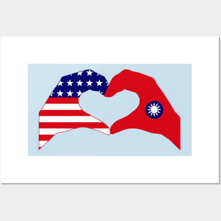 We Heart USA & Taiwan Patriot Flag Series Posters and Art